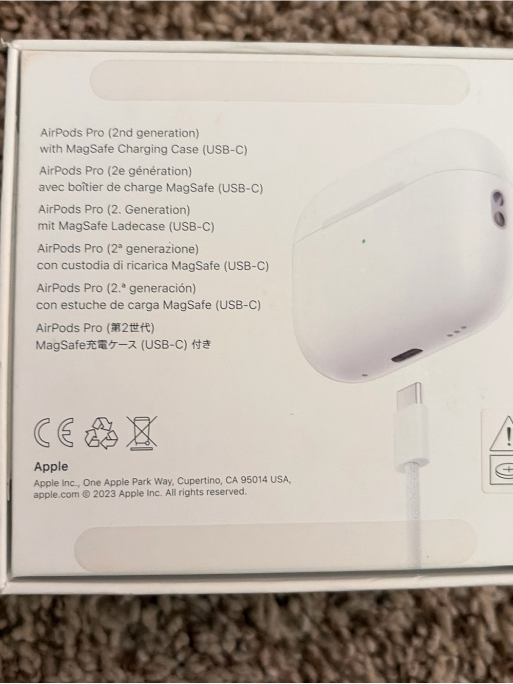 Apple Airpods Pro 2nd Generation Gen 2 with Magsafe USB-C Charging-Model A3048 - Picture 3 of 16